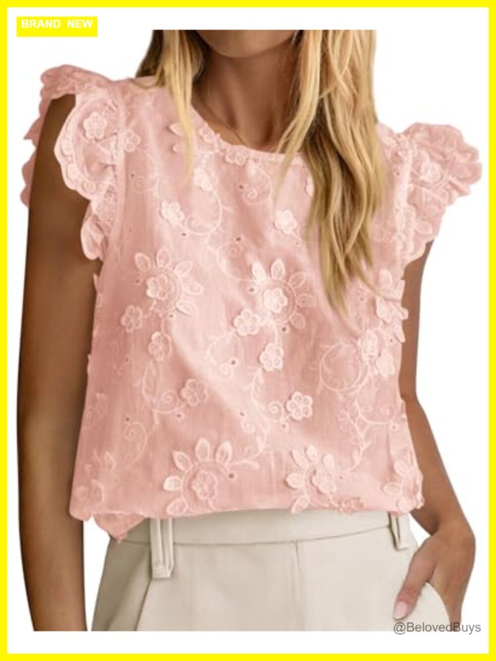 Womens Lace Embroidered Eyelet Boho Peasant Blouse Cap Sleeve